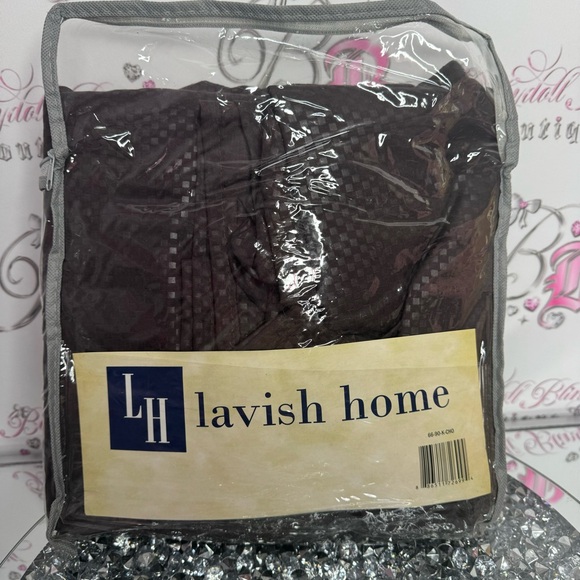 Lavish home king bed sheets set fitted sheet top sheet and 2 king pillowcases - Picture 3 of 6